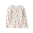 T-shirt Henley Fleuri à Manches Longues Fille OshKosh - Crème