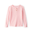T-shirt Henley Côtelé à Manches Longues Fille OshKosh - Rose