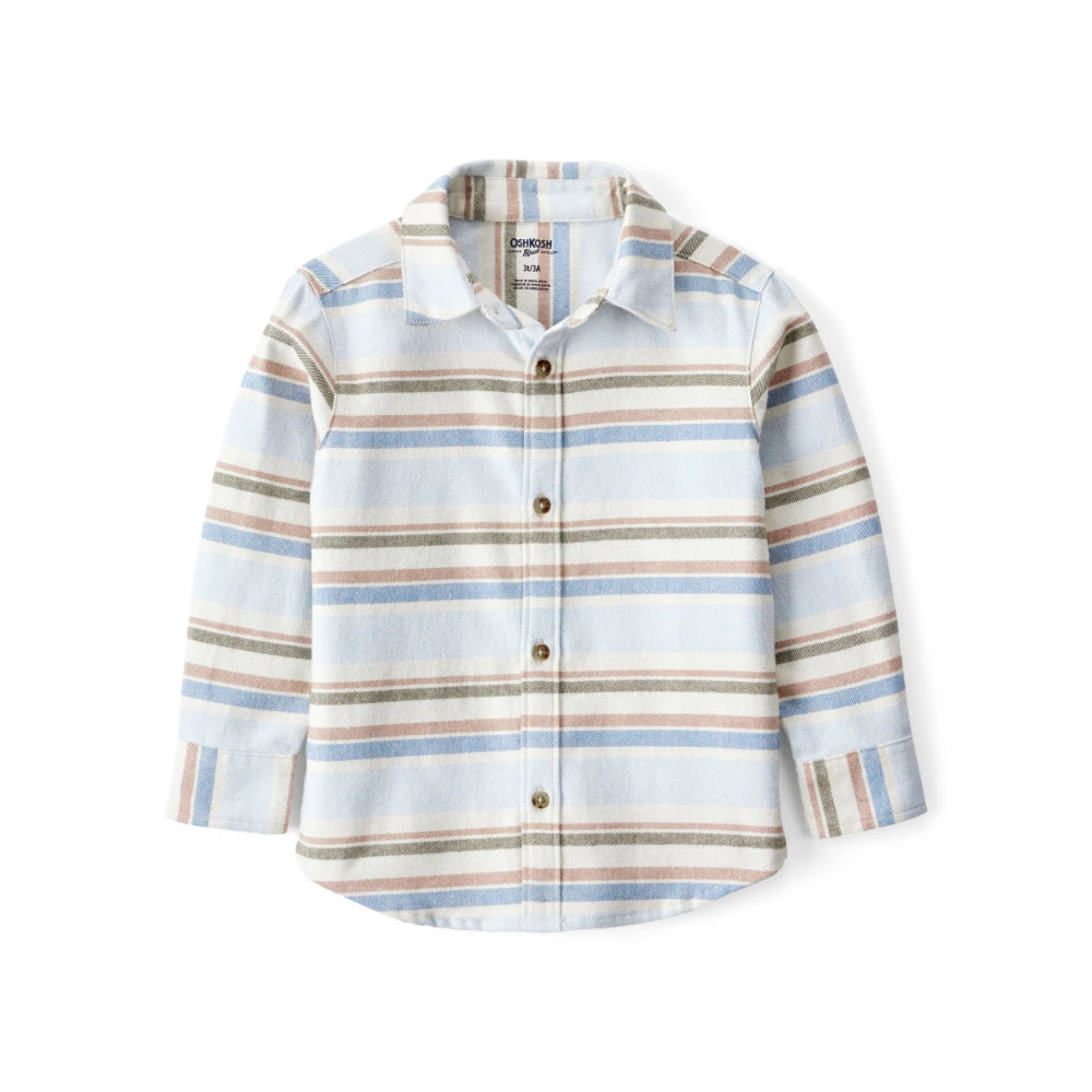 Chemise Boutonnée Rayée à Manches Longues Garçon OshKosh - Multi