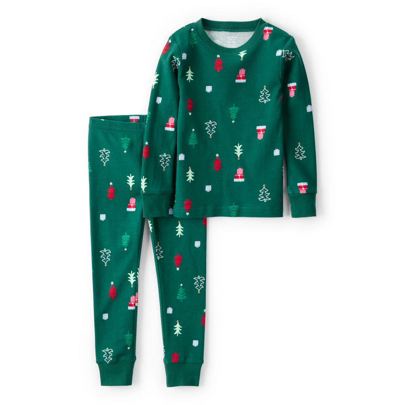 Carter's Cotton Christmas Tree 2-Piece Pajamas - Green