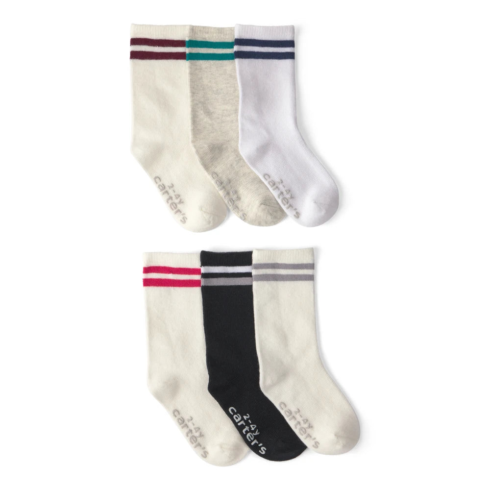 Lot de 6 Paires de Chaussettes Mi-Mollet Rayées Garçon Carter's - Multi