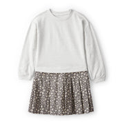 Robe Pull Fleurie à Manches Longues Fille Carter's - Gris