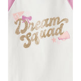 Pyjama 4 Pièces en Coton Pom-Pom Girl Fille Carter's - Blanc & Rose