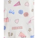Pyjama 4 Pièces en Coton Pom-Pom Girl Fille Carter's - Blanc & Rose