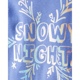Pyjama 4 Pièces en Coton Flocons de Neige Fille Carter's - Bleu