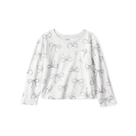 T-shirt à Manches Longues Nœuds Fille Carter's - Gris