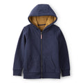 Boy Carter's Zip-Up Hooded Velour Jacket - Navy