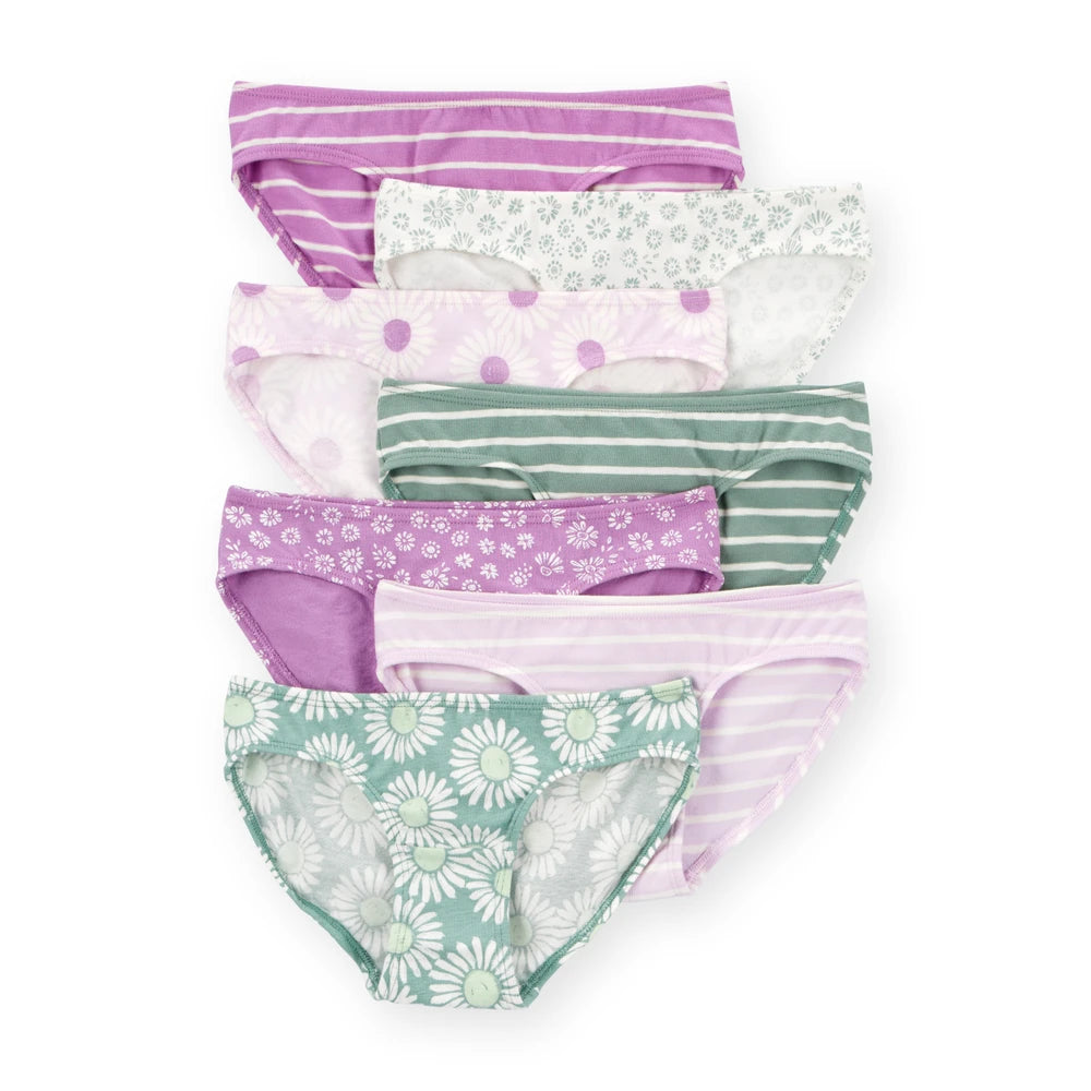 Lot de 7 Culottes Bikini Fleuries Fille Carter's - Violet & Vert