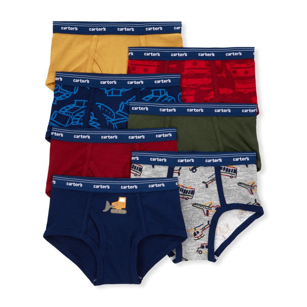Lot de 7 Slips Chantier Garçon Carter's - Rouge & Jaune