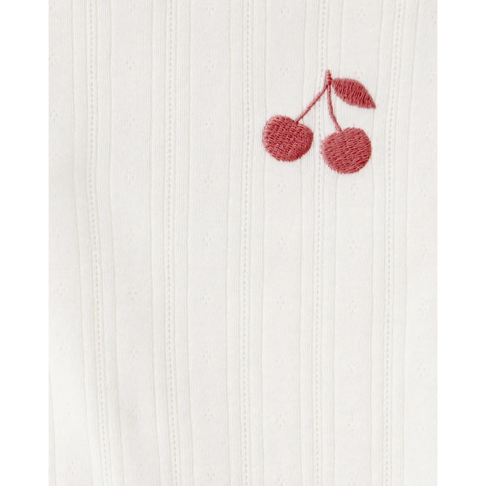 Haut à Manches Longues Cerises Fille Carter's - Blanc