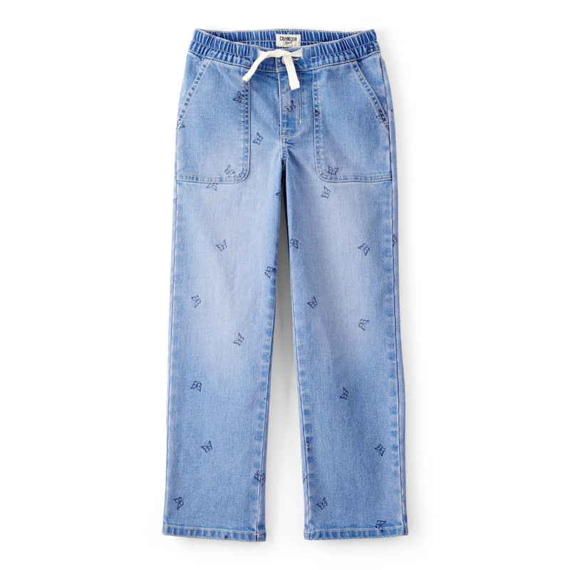 Girl OshKosh Printed Pull-On Jeans - Blue