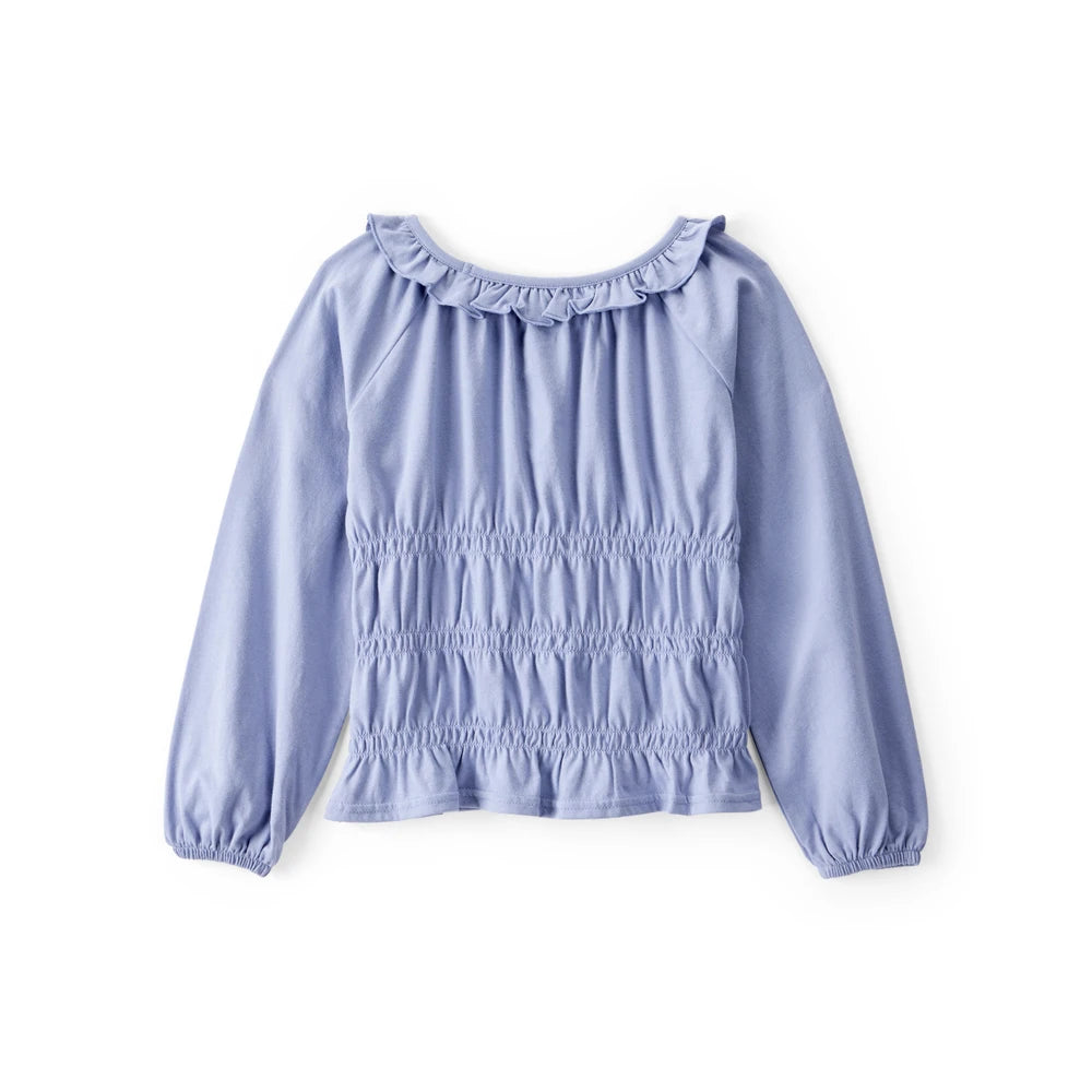 Haut à Volants à Manches Longues Fille OshKosh - Bleu