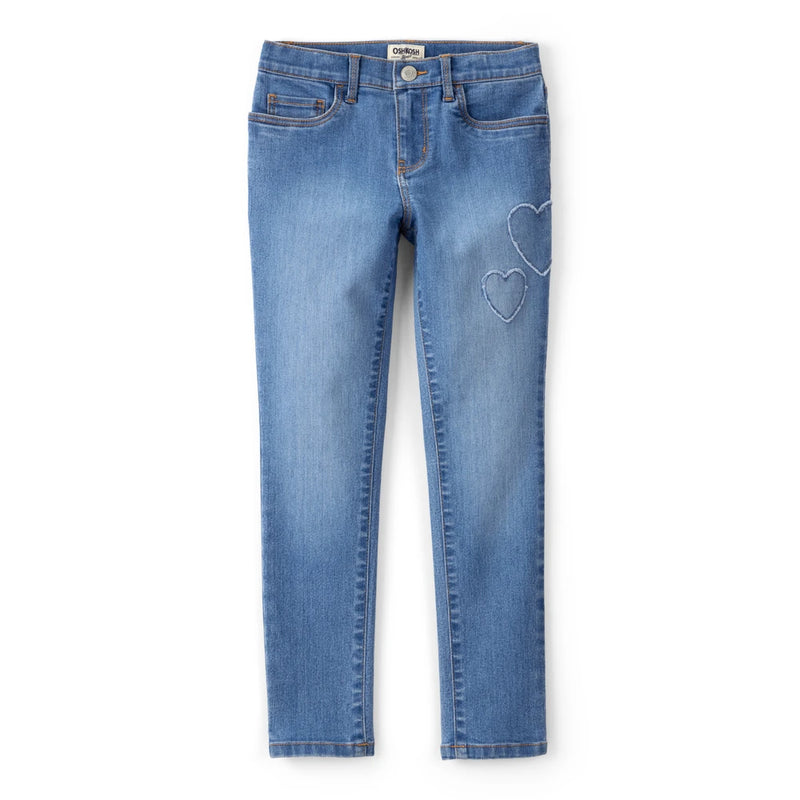 Girl OshKosh Heart Appliqué Skinny Jeans - Blue
