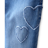 Jean Fuseau Appliqués Cœurs Fille OshKosh - Bleu