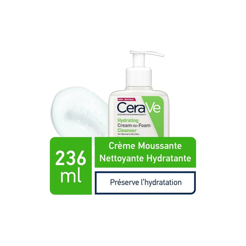CeraVe Crème Moussante Nettoyante Hydratante Peau Normale à Sèche | 236ml