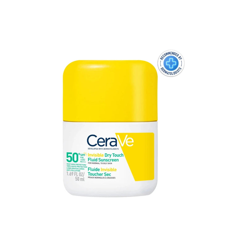 CeraVe Fluide Invisible Toucher Sec SPF50+ | Peau Normale à grasses | Tendance acnéique | 50ml