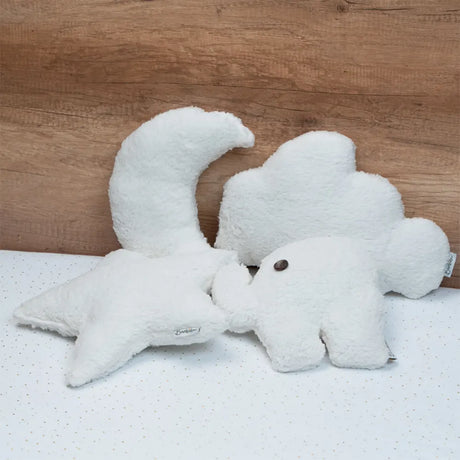 Bambidou Coussin Eléphant Sherpa - Ivoire