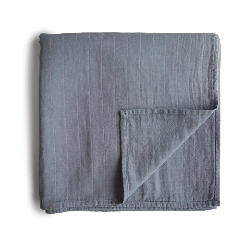 Mushie Organic Cotton Muslin Swaddle Blanket - Alizés :
