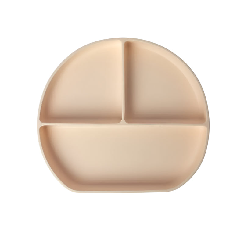 YUMMY Assiette en Silicone Multi-Compartiments avec Ventouse 4M+ - Crème