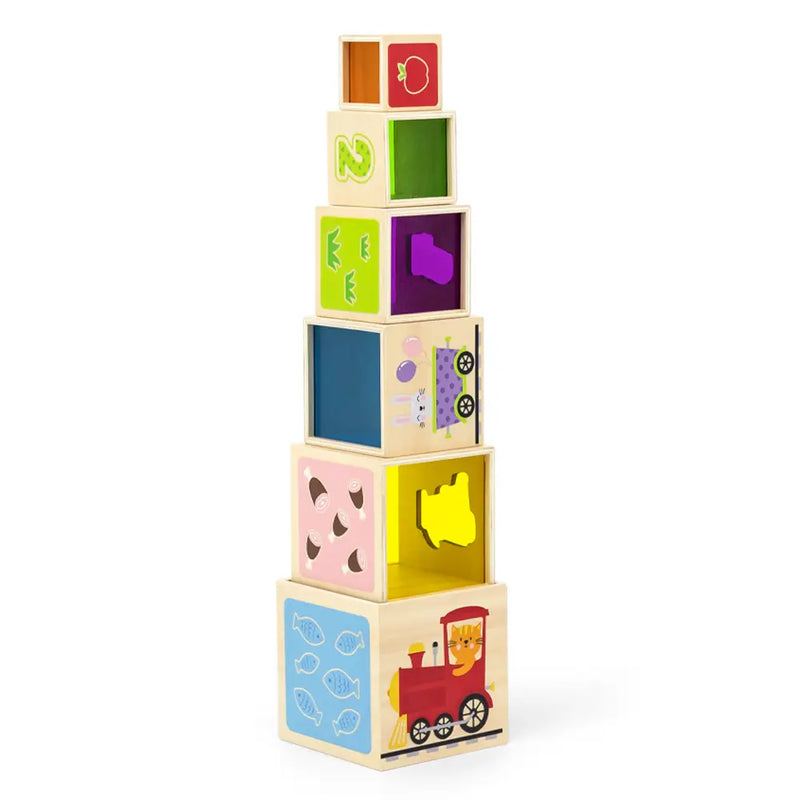 Viga Toys Blocs à Emboîter & à Empiler 18M+
