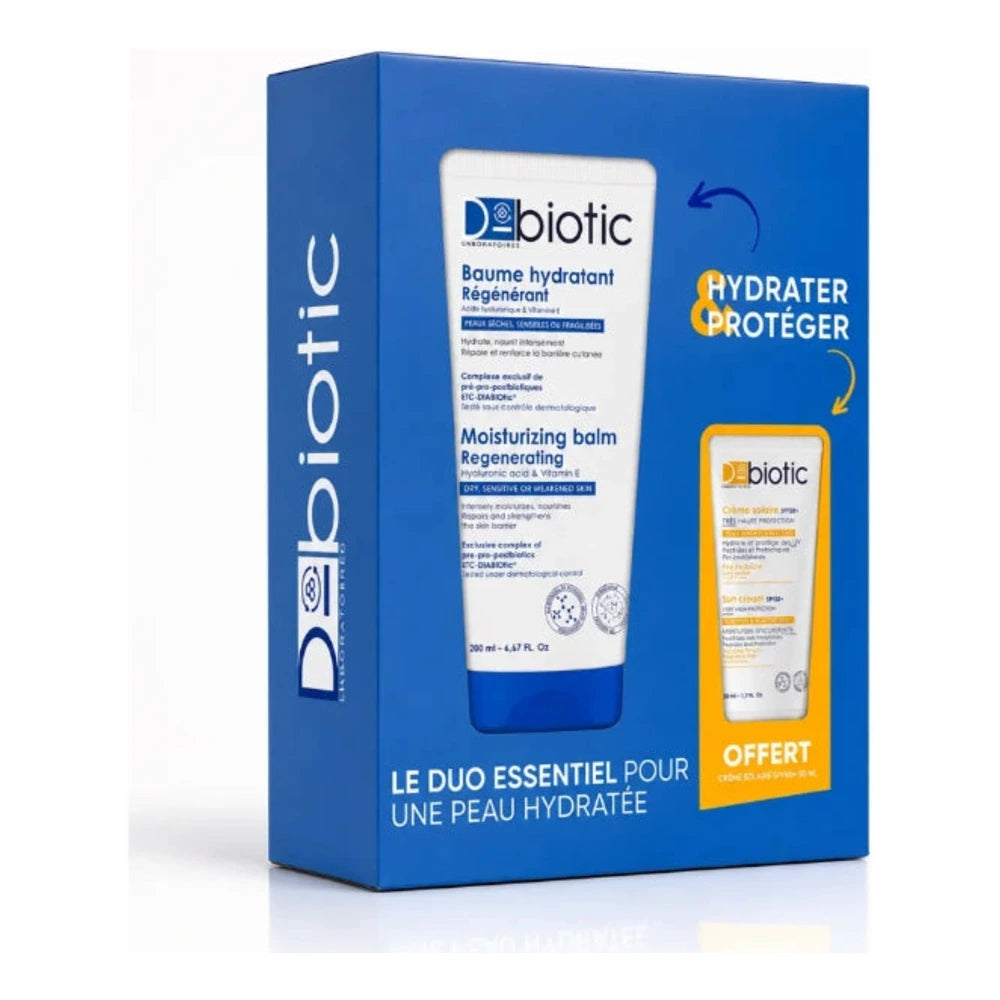D-Biotic Duo Essentiel Baume Hydratant Régénérant 200 ml + Mini Crème Solaire SPF 50+ Offerte