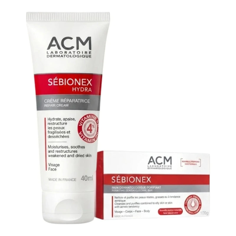 ACM Sebionex Hydra Crema Reparadora + Pan Dermatológico Purificante Pack Dúo