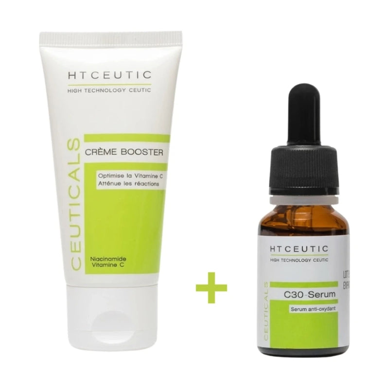 مجموعة HT Ceutic Vitamin C: كريم معزز 50 مل + سيروم C30 15 مل