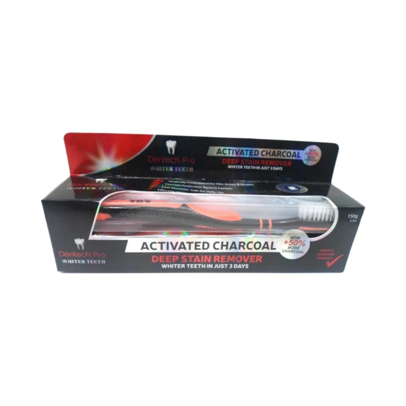 Dentech Pro Activated Charcoal Brosse A Dents & Dentifrice 150g