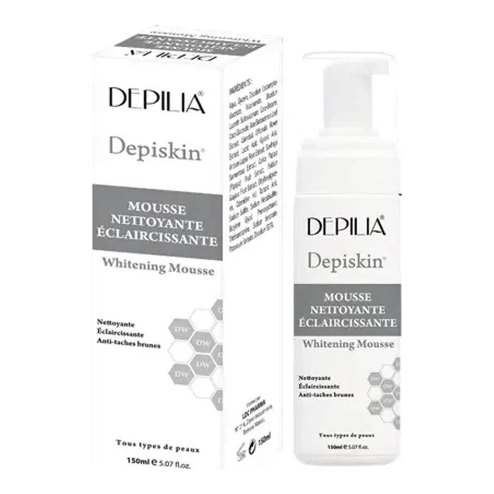Depilia Depiskin mousse nettoyante éclaircissante 150 ml avec sa boîte