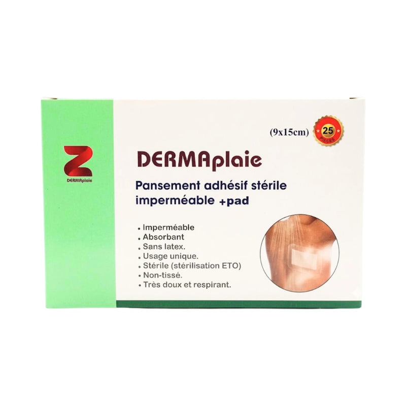 DERMAPLAIE PANSEMENT ADHESIF STERIL 9X15cm