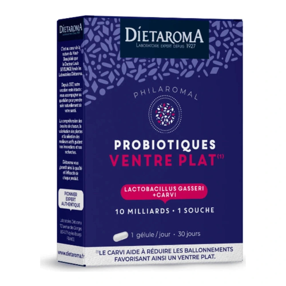 Dietaroma Probiotiques Ventre Plat Philaromal – boîte de 30 gélules