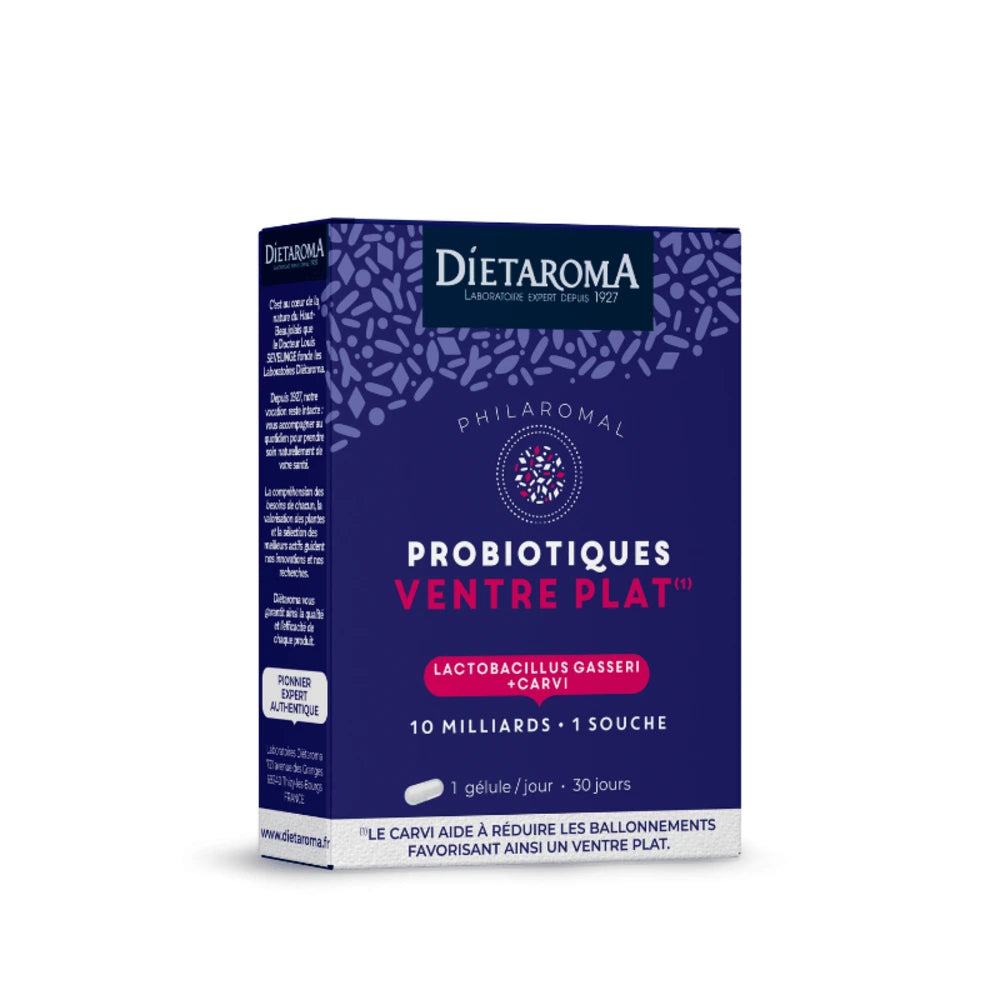 Dietaroma Probiotiques Ventre Plat Philaromal – boîte de 30 gélules