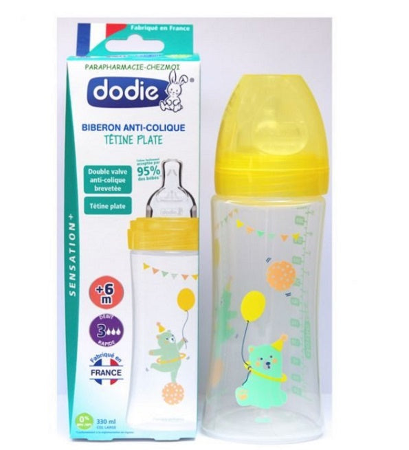 Biberón Dodie Sensation+ Tetina Plana 330 ml + 6 meses de jardín