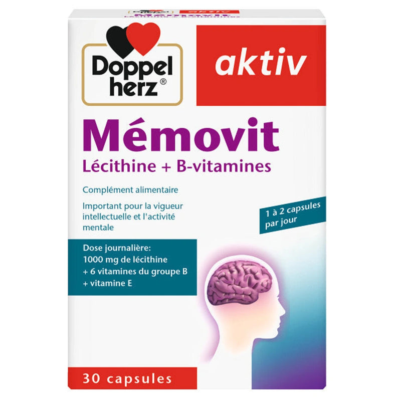 Doppel Herz Aktiv Mémovit Lecitina + Vitaminas B 30 Cápsulas