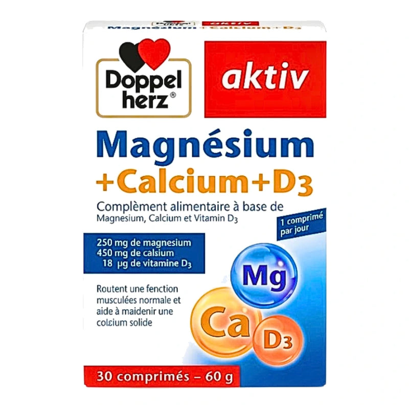 Doppel Herz Aktiv Magnesium+Calcium+D3 30 Comprimes