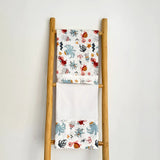 Organic Flores Flat Sheet & Pillowcase - Printed & White