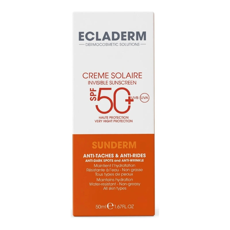 Ecladerm واقي شمس Sun Derm Invisible مضاد للبقع SPF50+ – 50 مل