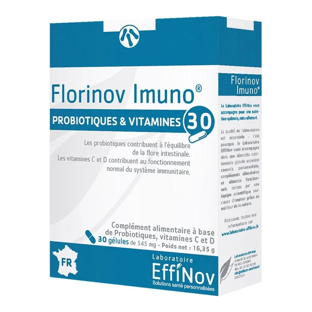 Effinov Florinov Imuno probiotiques et vitamines – boîte de 30 gélules