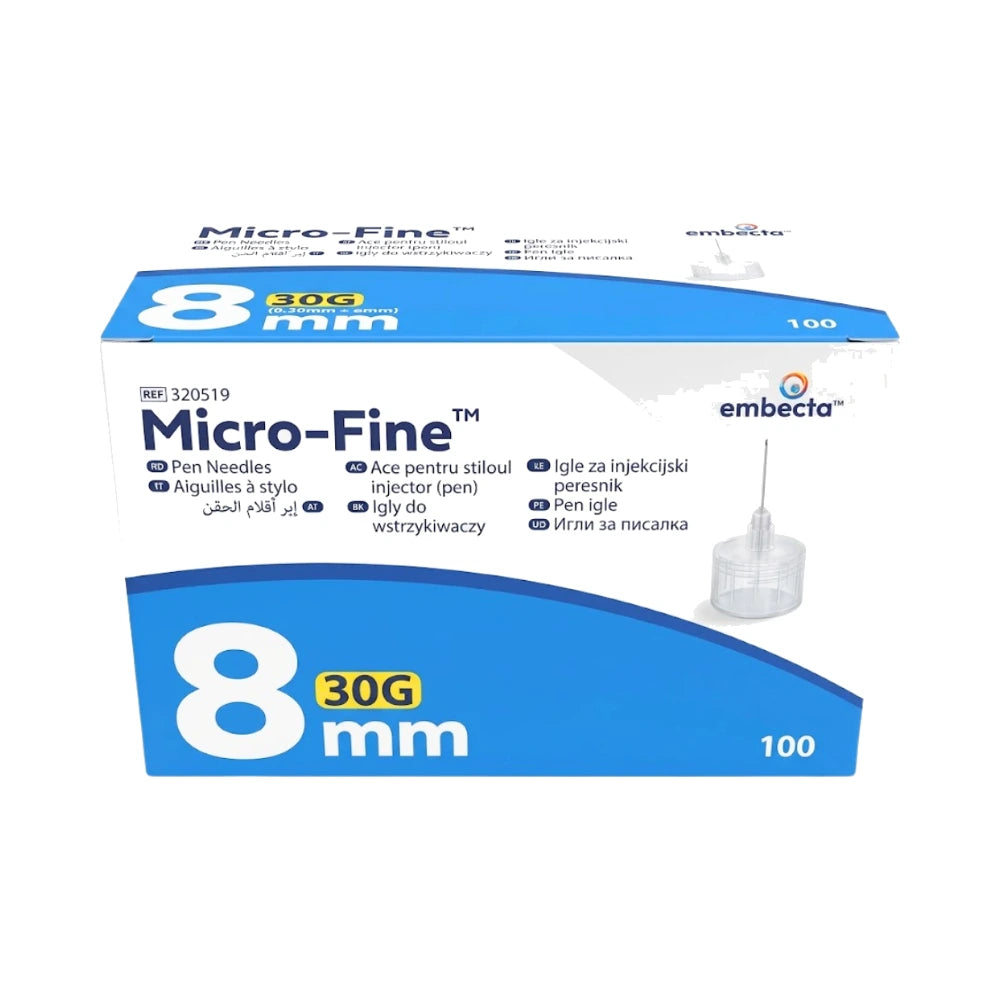 Embecta Micro-Fine+ aiguilles pour stylo 30G 8 mm – boîte de 100