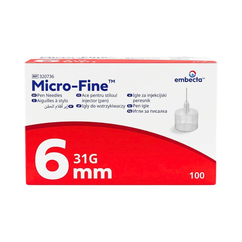 Embecta Micro-Fine Plus Aiguilles pour Stylo à Insuline 31G / 6 mm – Boîte de 100