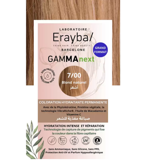 Erayba Gamma Next Coloration 7/00 Rubio Natural Coloración Hidratante Permanente