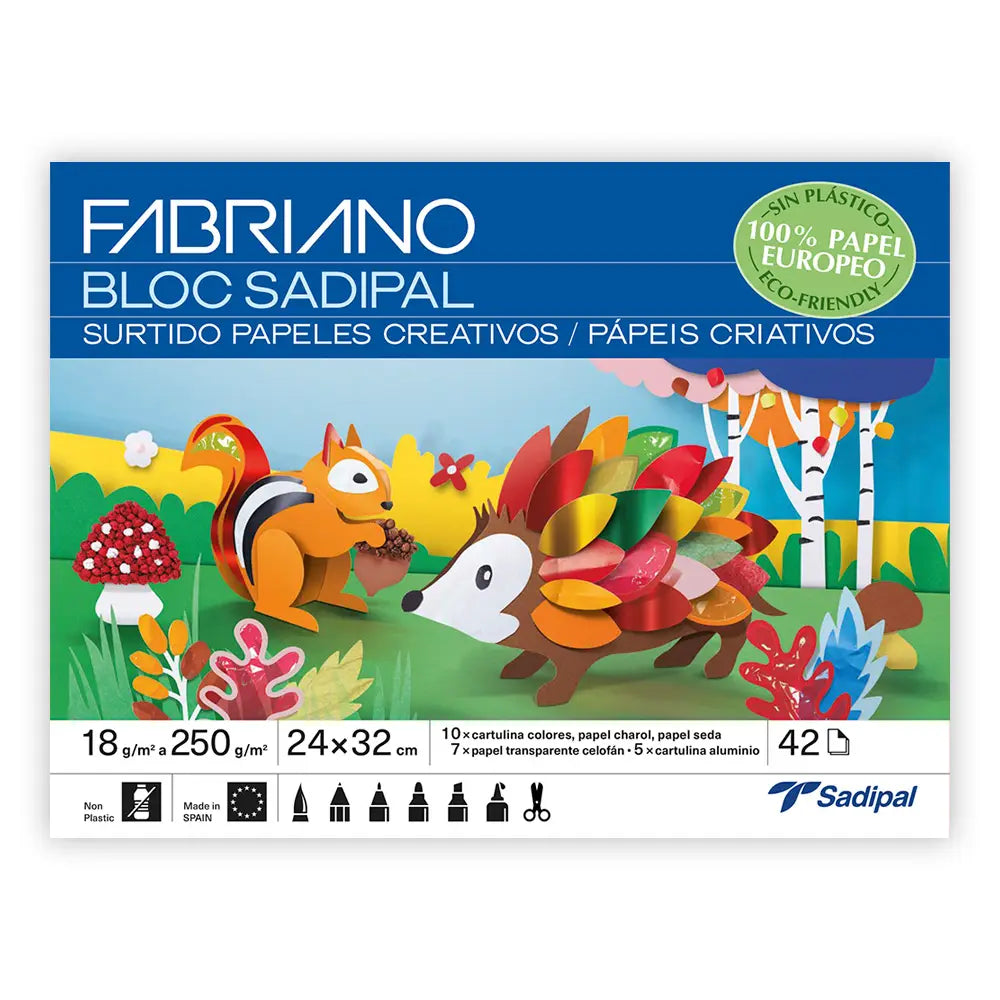 Sadipal Bloc de 42 Feuilles d'Artisanat Assortiment