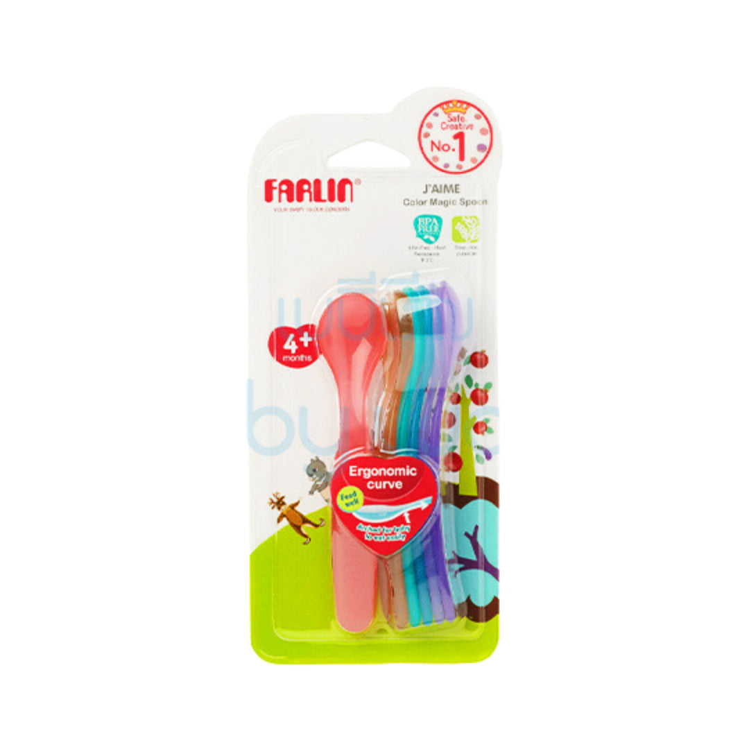 Farlin Cuillères Couleur 7 pièces +4 mois BF-237B – lot de cuillères bébé