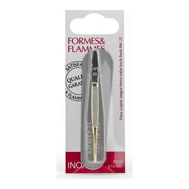 Formes&Flammes Pince A Epiler Acier Forge Bouts Dores Forme Crabe 9cm Refrence 21