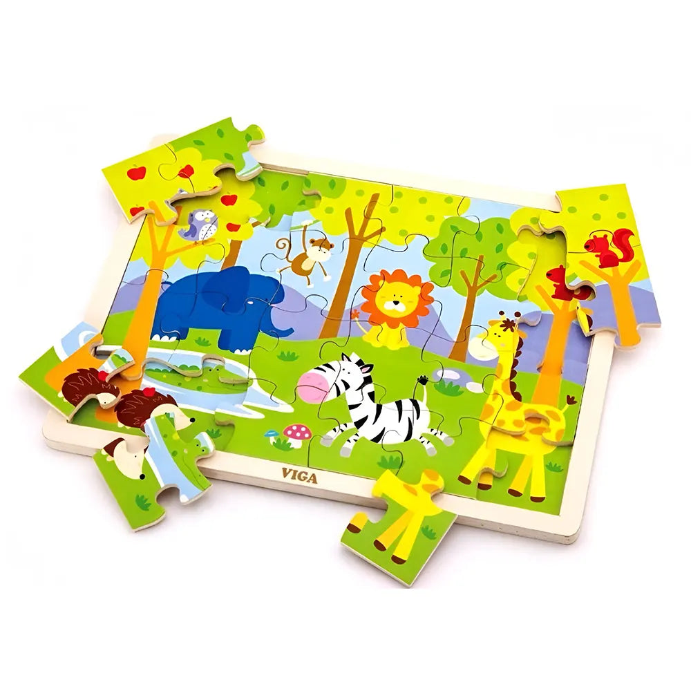 Viga Toys Puzzle 24 Pièces Jungle en Bois 24M+