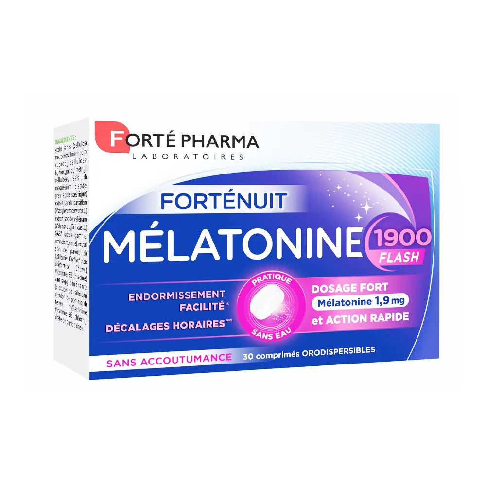 Forte Pharma Forte Nuit Mélatonine 1900 Flash – 30 Comprimés Orodispersible