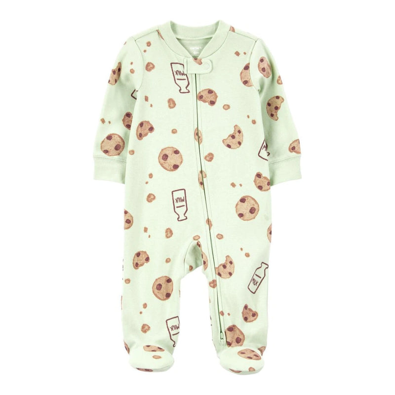 Carter's 2-Way Zip Cotton Sleepsuit - Baby Cookies & Milk