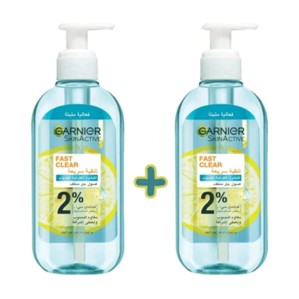 Garnier Fast Clear Gel Nettoyant – Pack 2 x 200 ml