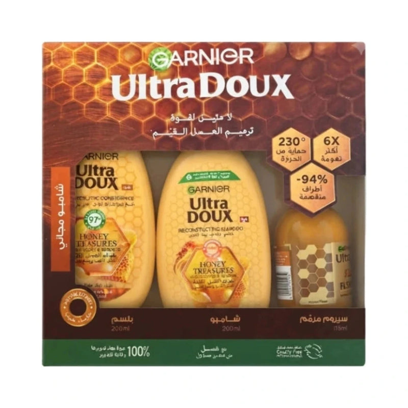 Garnier Ultra Doux Coffret Shampooing 200 ml + Après-Shampooing 200 ml + Sérum 115 ml