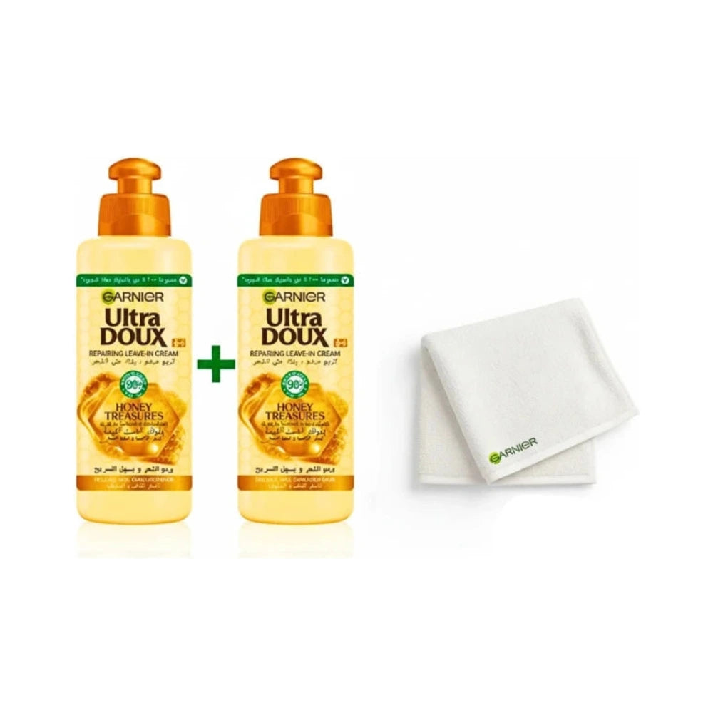 Garnier Ultra Doux Sérum Hair Honey 2 x 115 ml + Serviette – Pack